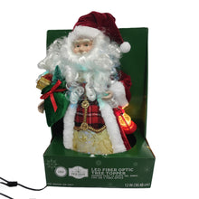 12" LED Fiber Optic Multicolor Santa Christmas Tree Topper, 0.79 lb, by Holiday Time