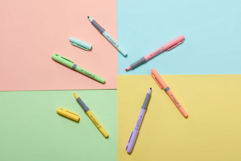 BIC Brite Liner Chisel Point Highlighter Set, Assorted Pastel Colors ...