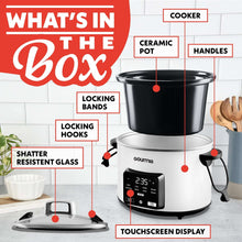 Gourmia 4.5 QT Programmable Slow Cooker, 5 Presets, Keep Warm, White