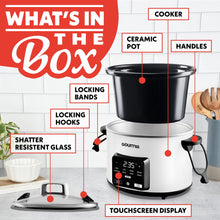 Gourmia 4.5 QT Programmable Slow Cooker, 5 Presets, Keep Warm, White