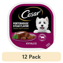12pack-CesarClassicLoafInSaucePorterhouseSteakWetDogFood-3-5OzTray-_1 - Brands For Less USA
