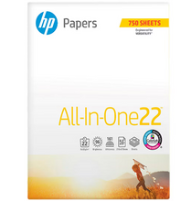 HP All-In-One Printing Paper, 96 Brightness, 22 lb., Letter, 1 Ream, 750 Sheets