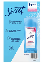 Secret Invisible Solid Antiperspirant and Deodorant - Powder Fresh, 5 pk.