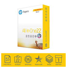 HP All-In-One Printing Paper, 96 Brightness, 22 lb., Letter, 1 Ream, 750 Sheets