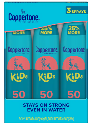 Coppertone Sunscreen Spray for Kids, 3 pk.