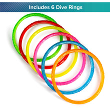 Play Day Sparkly Pool Ring Diving Set for Children, Multi-Color, 6 Rings