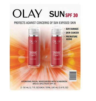 Olay Sun Hydrating 3-in-1 Facial Moisturizer with SPF 30, 1.7 oz., 2 pk.