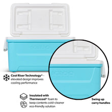 Igloo 48 QT Laguna Hard-Sided Ice Chest Cooler, Aqua Blue and White - Brands For Less USA