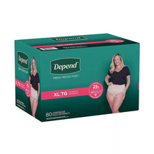 Ropa interior para la incontinencia Depend Fresh Protection para mujeres adultas, extragrande - Rosa, 80 unidades.
