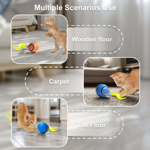 Risehigh Cat Toys for Indoor Cat Toy Smart Interactive Cat Toy Ball Rechargeable Two Speed Adjustment for Bored Indoor Adult Cats 2 Packs(Blue+Orange)