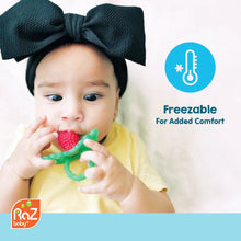 RaZbaby RaZberry Silicone Teether Toy / Multi-Texture Design / Hands Free Design / for Baby 3m+ / Pacifier Style Teether - Brands For Less USA