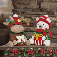 16.5-19.6" Knit Holiday Shelf Sitters, Set of 2
