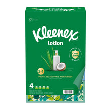 Kleenex Lotion Facial Tissues with Coconut Oil, 4 Flat Boxes, 120 Tissues Per Box, 3-Ply