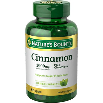 Nature's Bounty Cinnamon Supplement + Chromium; 2000 mg; 60 Capsules