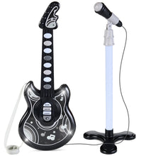 Best Choice Products 19in Kids Flash Guitar, Pretend Play Musical Instrument Toy for Toddlers w/ Mic, Stand