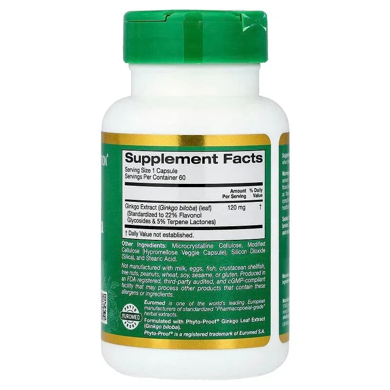 California Gold Nutrition, EuroHerbs™, Ginkgo Biloba Extract, Euromed ...