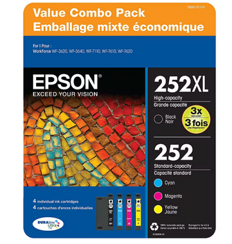 Epson T252XL Multi-Color Combo Ink Pack, 4 ct.