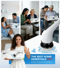 BIMZUC Electric Spin Scrubber, Cordless Cleaning Brush, 7 Replaceable Heads, Extendable Handle, White - Brands For Less USA