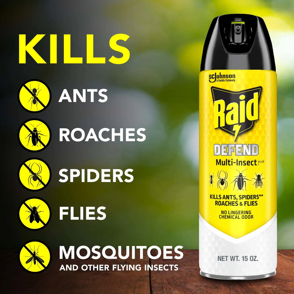 Raid Defense System Indoor and Outdoor Ants, Roaches, Spiders and Flie ...