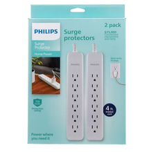 Philips 6-Outlet Surge Protector, 2 pk. - White