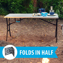 Lifetime 5 Foot Rectangle Fold-in-Half Table, Indoor/Outdoor Essential, Gray, 60.3" x 25.5" - Brands For Less USA