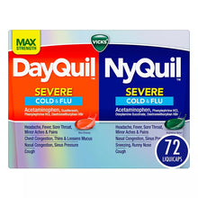 Vicks DayQuil & NyQuil Severe Co-Pack, Cold & Flu Over-the-Counter Medicine, Powerful Relief, 72 ct.