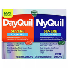 Vicks DayQuil & NyQuil Severe Co-Pack, Cold & Flu Over-the-Counter Medicine, Powerful Relief, 72 ct.