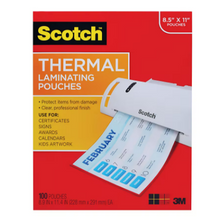 Scotch Letter-Size Thermal Laminating Pouches - 100 ct.