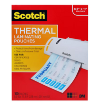 Scotch Letter-Size Thermal Laminating Pouches - 100 ct.