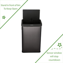 Better Homes & Gardens 13.7 gal Touchless Dual Sensor Kitchen Garbage Can with Stay Open Lid, Black