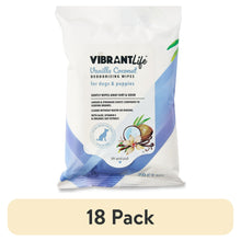 18pack_VibrantLifeVanillaCoconutDeodorizingWipesforDogs_Puppies_20Count - Brands For Less USA