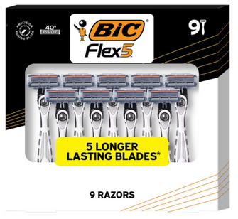 BIC Flex 5 Titanium-Coated Disposable Razor for Men, 9 ct.
