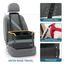 PETSFIT Pet Booster Car Seat for Small Dogs, Puppy Stable Car Seat for Car with Clip-On Leash,Up to 25lbs，Black