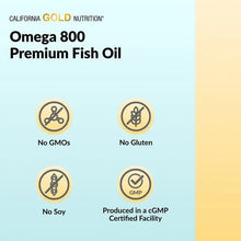 California Gold Nutrition, Omega 800 Ultra-Concentrated Omega-3 Fish Oil, kd-pur® Triglyceride Form (1,000 mg per Softgel) - Brands For Less USA