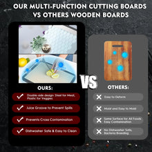 Double-Sided Cutting Board, AOKIWO Large Cutting Boards with Handle & Knife Protector finger guard，Non toxic Stainless Steel Wheat straw PP Chopping Board for Kitchen meat and vegetables-16 * 11 Inch