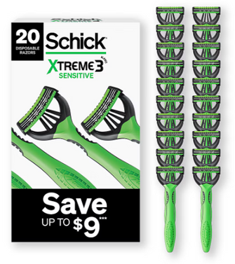 Schick Xtreme 3 Disposable Razors for Men, 20 ct.
