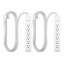 Philips 6-Outlet Surge Protector, 2 pk. - White