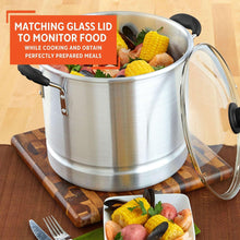 Imusa 10Qt Aluminum Steamer or Stock Pot with Glass Lid & Removable Rack - Brands For Less USA