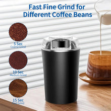 TINANA Electric Coffee Grinder 200W, One-Touch Coffee Bean and Spice Grinder with Cleaning Brush, 2.8oz Capacity, Stainless Steel Blade, Black