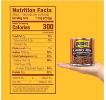 Bush's Best Baked Beans, Country Style with Bacon and Brown Sugar, 8.3 OZ (Pk 12