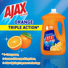Ajax Ultra Triple Action Dishwashing Liquid Dish Soap, Orange Scent, 90 Fluid Ounce