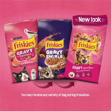 Purina Friskies Gravy Swirlers Dry Cat Food Flavors of Chicken, Salmon and Gravy, 3.15 lb. Bag