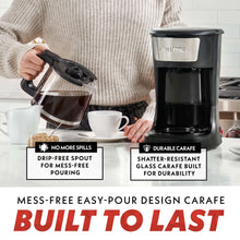 Gourmia One-Touch Coffee Maker 12 Cup with Pause & Serve, Auto Keep Warm, Black