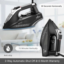 Moosoo Steam Iron 1800W Dry Iron Lightweight Anti-drip Iron with Auto-Off, ST1800