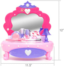 Kid Connection Light-Up Plastic Vanity Set with Storage Drawer, 7 Pieces, Baby and Toddler Toy
