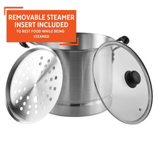 Imusa 10Qt Aluminum Steamer or Stock Pot with Glass Lid & Removable Rack - Brands For Less USA