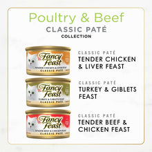 Purina Fancy Feast Classic Pate Food, Wet Cat Food, Poultry & Beef, 3 oz Cans (30 Pack)