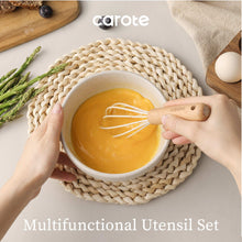 Carote 17-Piece Silicone and Wood Cooking Utensil Set, Heat-Resistant, Safe for Nonstick Cookware