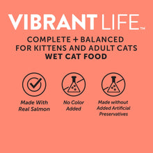 (6 pack) Vibrant Life Gourmet Salmon Entree Cuts in Gravy, Complete + Balanced, 2.64 oz Split Cup