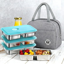 9 Pcs Stainless Steel Snack Containers with Lids and Lunch Box Bag, Grab and Go Snack Containers, Reusable 2 Compartment Stainless Steel Food Storage Containers Set for Travel & Outdoor Camping - Brands For Less USA